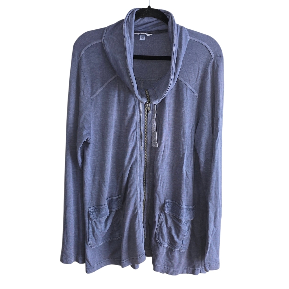 Soma Women's Periwinkle Blu Hoodie Full Zip Shirt Jacket Size L